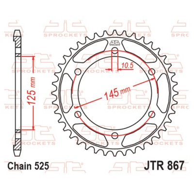 Řetězová rozeta JT JTR 867-44 44 zubů, 525