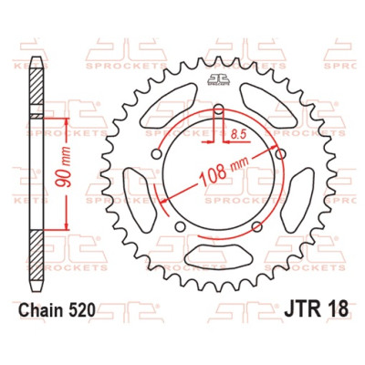 Řetězová rozeta JT JTR 18-43 43 zubů, 520
