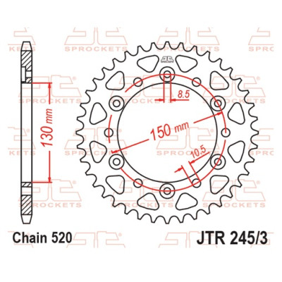 Řetězová rozeta JT JTR 245/3-47 47 zubů, 520
