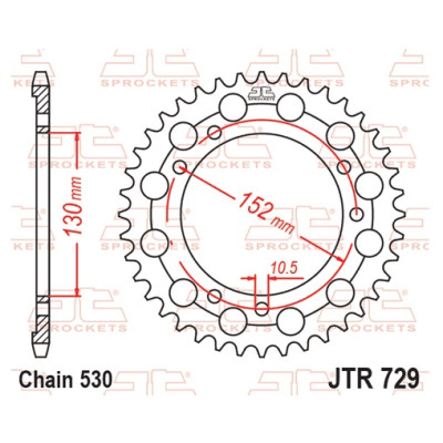 Řetězová rozeta JT JTR 729-46 46 zubů, 530