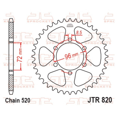Řetězová rozeta JT JTR 820-42 42 zubů, 520