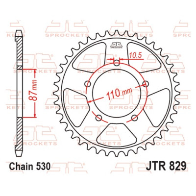 Řetězová rozeta JT JTR 829-46 46 zubů, 530