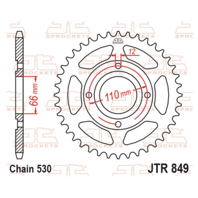 Řetězová rozeta JT JTR 849-38 38 zubů, 530