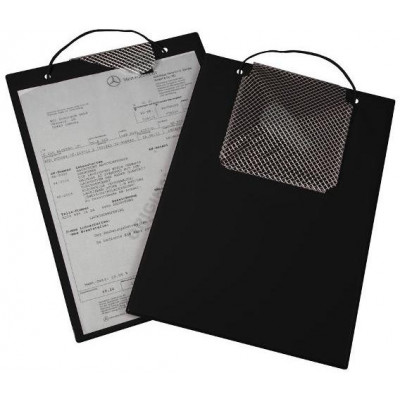 Desky na dokumenty A4, se suchým zipem, poutkem a kapsou na klíče, černé - Plus