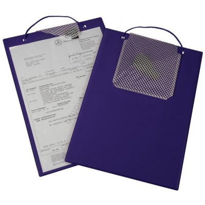 Desky na dokumenty A4, se suchým zipem, poutkem a kapsou na klíče, fialové - Plus