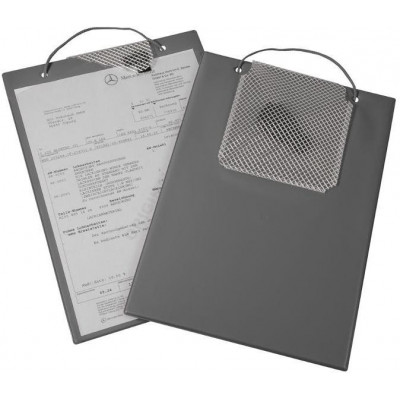 Desky na dokumenty A4, se suchým zipem, poutkem a kapsou na klíče, šedé - Plus