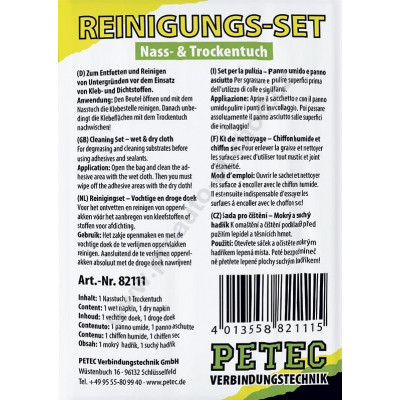 Očištění a odmaštění skla před lepením PETEC Reinigungs-Set