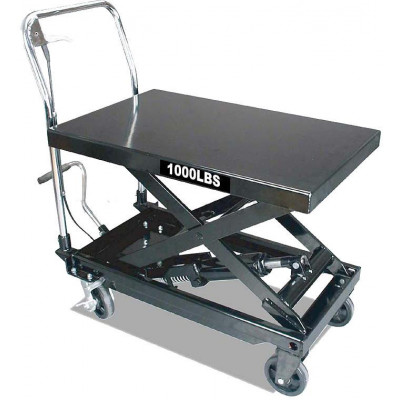 Pojízdný pracovní stůl zdvižný, nosnost 450 kg, s hydraulickým systémem