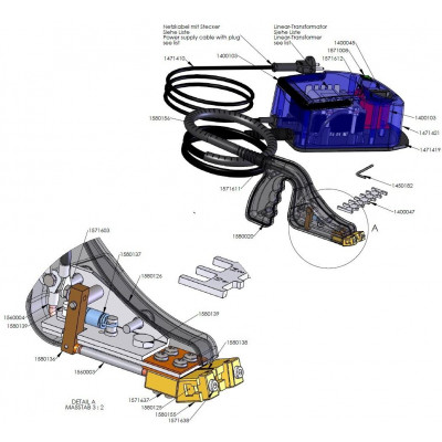 Prořezávačka dezénů RILLFIT SIX 1,6, výkon 240W, s elektronickou regulací a kabelem 1,6 m