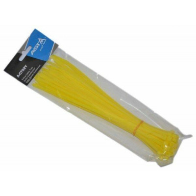 Stahovací pásky 5 x 250 mm, 50 kusů, žlutá barva - ASTA