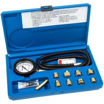 Tester tlaku motorového oleje, 0 - 7 bar, univerzální, s adaptéry - ASTA
