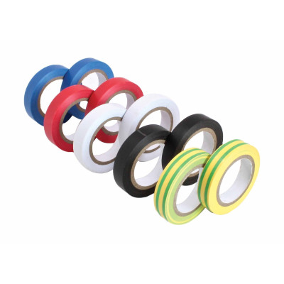 Izolační pásky elektrikářské 12 mm × 10 m, různé barvy, 10 ks - ASTA